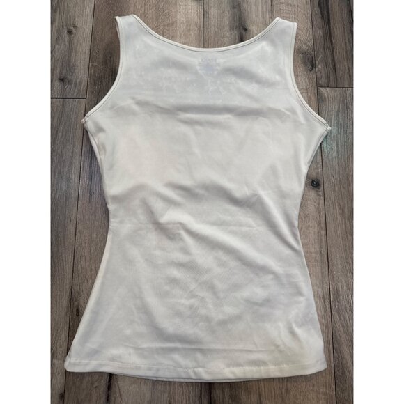 Spanx Womens Lace Sheer Tank Top Medium Cream Polyester Blend - Picture 4 of 6